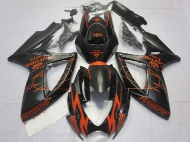 Carenados Moto Suzuki GSXR 600 / GSXR 750 2006-2007 - Negro Mate Naranja Corona Extra Alstare Motul