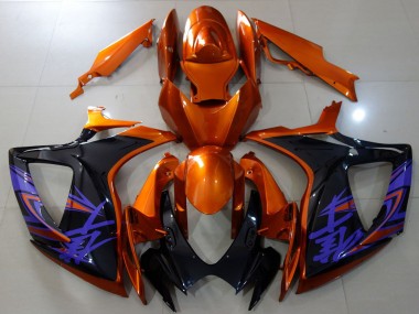 Carenados Moto Suzuki GSXR 600 / GSXR 750 2006-2007 - Naranja Negro Brillante Azul