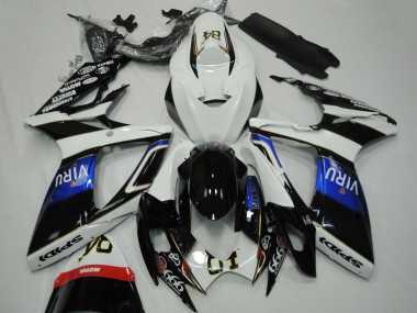 Carenados Moto Suzuki GSXR 600 / GSXR 750 2006-2007 - Blanco Azul Negro Brillante Viru