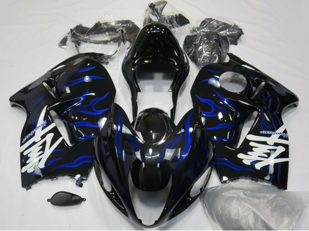 Carenados Moto Suzuki GSXR 1300 1996-2007 - Negro Brillante Azul Llama