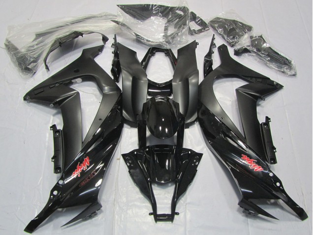 Carenados Moto Kawasaki ZX10R 2011-2015 - Negro Brillante Negro Mate Rojo Calcomanía