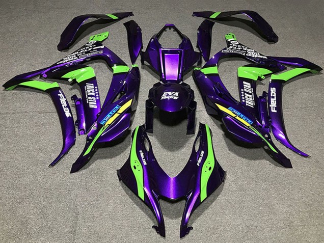 Carenados Moto Kawasaki ZX10R 2016-2020 - Púrpura Verde Blanco Trick Star EVA Racing