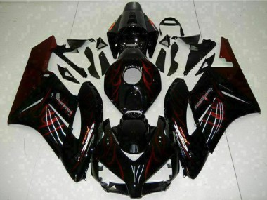 Carenados Moto Honda CBR1000RR 2004-2005 - Negro Brillante Rojo Llama
