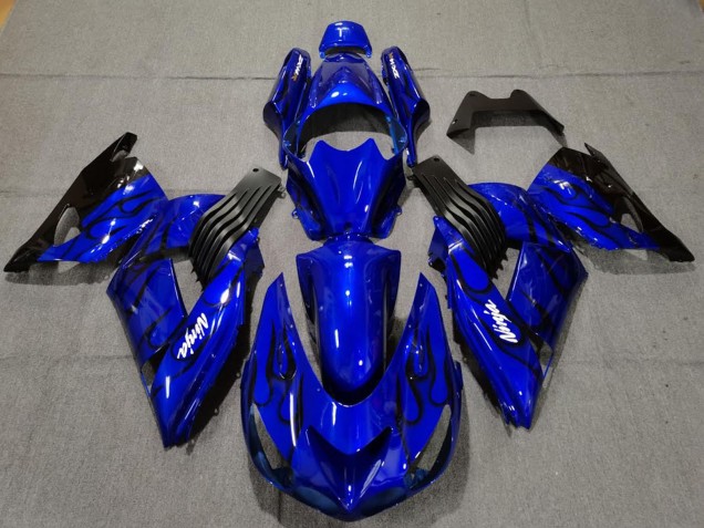 Carenados Moto Kawasaki ZX14R 2006-2011 - Azul Negro Llama