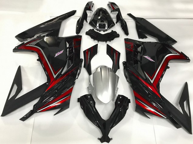 Carenados Moto Kawasaki Ninja 300 2013-2017 - Negro Brillante Rojo