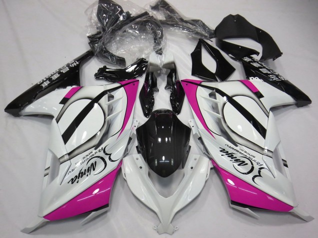 Carenados Moto Kawasaki Ninja 300 2013-2017 - Blanco Brillante Rosa Negro