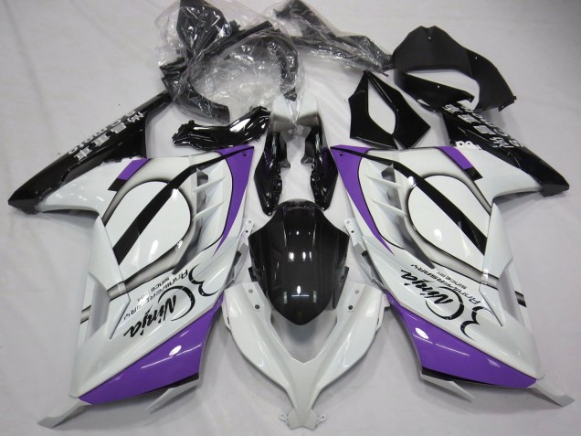 Carenados Moto Kawasaki Ninja 300 2013-2017 - Blanco Brillante Púrpura Negro