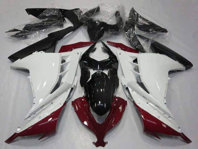 Carenados Moto Kawasaki Ninja 300 2013-2017 - Blanco Rojo Granate Negro