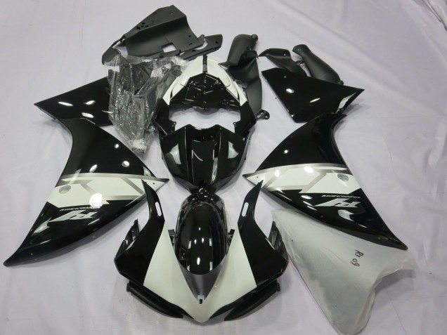 Carenados Moto Yamaha R1 2012-2014 - Negro Brillante Blanco Plata