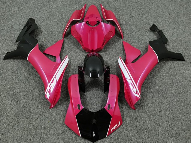 Carenados Moto Yamaha R1 2015-2019 - Hot Rosa Blanco Negro Brillante