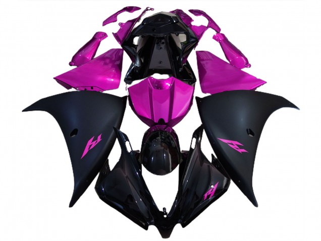 Carenados Moto Yamaha R1 2012-2014 - Negro Brillante Negro Mate Rosa