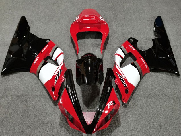 Carenados Moto Yamaha R1 2000-2001 - Rojo Blanco Negro Brillante