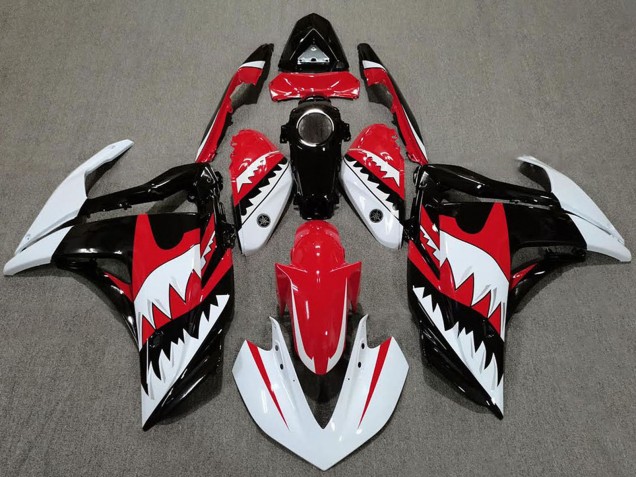 Carenados Moto Yamaha R3 2015-2018 - Blanco Rojo Negro Tiburón