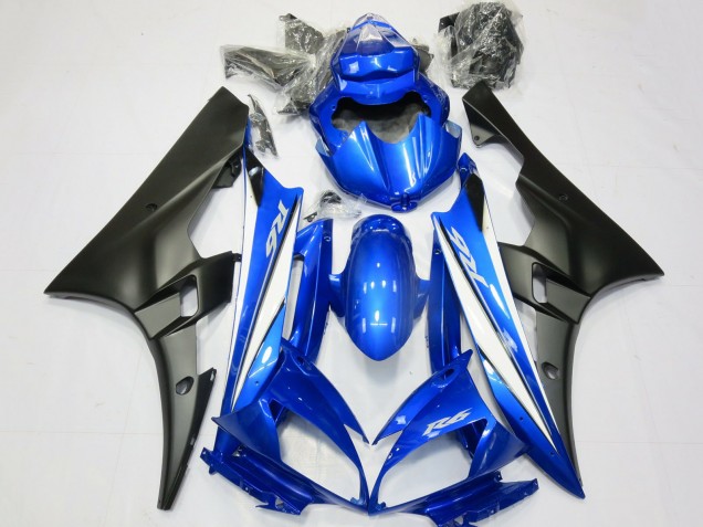 Carenados Moto Yamaha R6 2006-2007 - Azul Blanco Negro Mate
