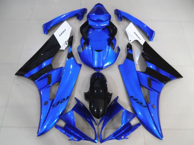 Carenados Moto Yamaha R6 2006-2007 - Blanco Azul Negro Brillante