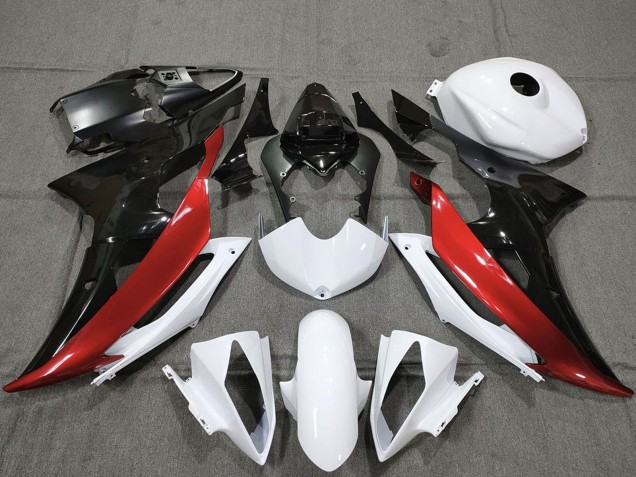 Carenados Moto Yamaha R6 2008-2016 - Blanco Rojo Negro Brillante
