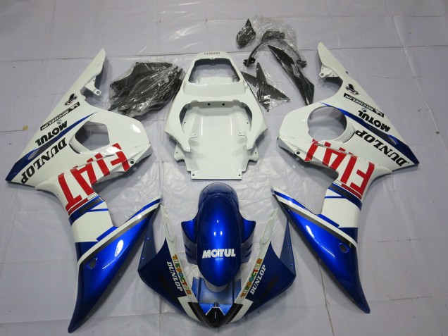 Carenados Moto Yamaha R6 2003-2004 - Blanco Azul Rojo Fiat Motul Dunlop