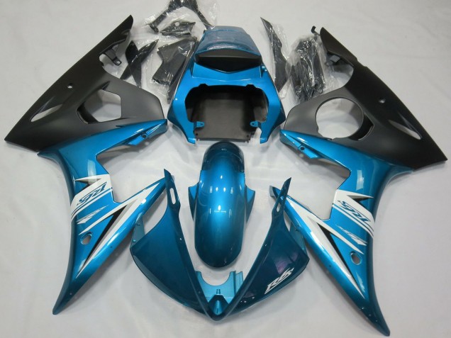Carenados Moto Yamaha R6 2003-2004 - Azul Blanco Negro Mate