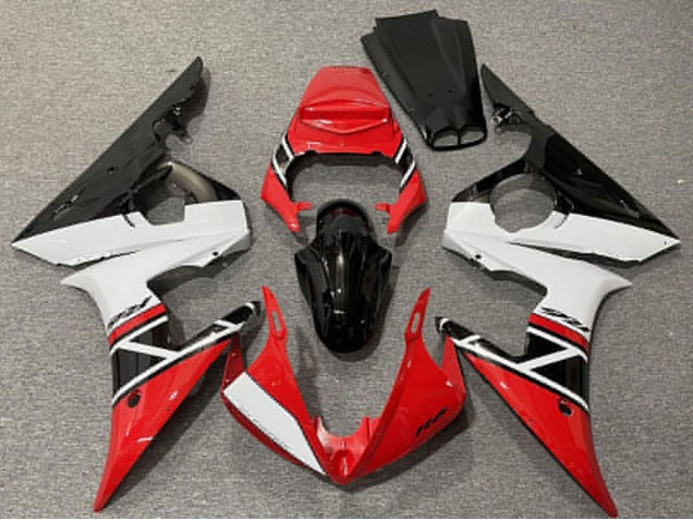 Carenados Moto Yamaha R6 2003-2004 - Rojo Blanco Negro Brillante