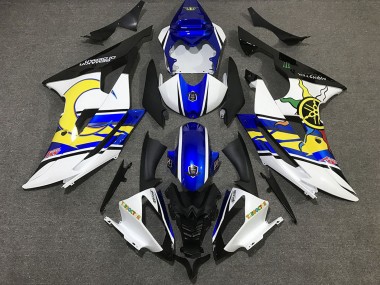 Carenado Moto Yamaha R6 2008-2016 - Blanco Azul Negro Amarillo