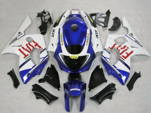 Carenados Moto Yamaha YZF600R Thundercat 1996-2007 - Blanco Azul Fiat Motul
