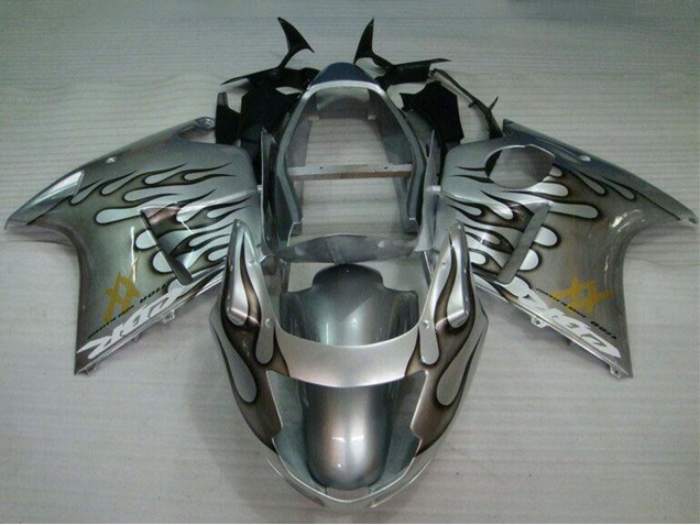 Carenado Moto Honda CBR1100XX Blackbird 1996-2007 - Plata Negro Llama