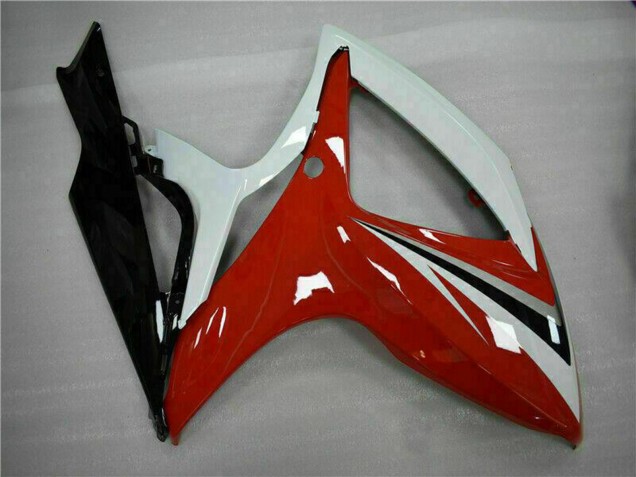 Carenados Moto Suzuki GSXR 600/750 2006-2007 - Blanco Rojo Negro Brillante Raya