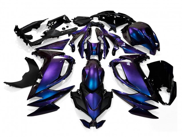 Carenados Moto Kawasaki Ninja 650 EX650 2020-2026 - Camaleón Azul Púrpura