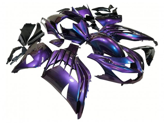 Carenados Moto Kawasaki ZX14R ZZR1400 2012-2024 - Camaleón Azul Púrpura
