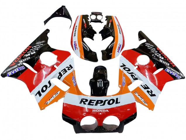 Carenados Moto Honda CBR400RR NC23 1987-1989 - Naranja Blanco Rojo Negro Brillante Repsol HRC