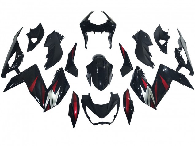 Carenados Moto Kawasaki Z250/Z300 2015-2016 - Negro Brillante Rojo Plata
