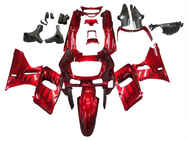 Carenados Moto Kawasaki ZZR600 1998-2003 - Rojo Negro Llama