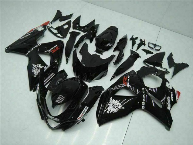 Carenados Moto Suzuki GSXR 1000 2009-2016 - Negro Brillante Rojo Faro Motul