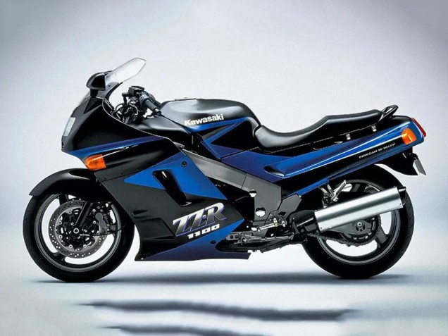 Carenados Moto Kawasaki ZZR1100 1990-1992 - Azul Negro Brillante