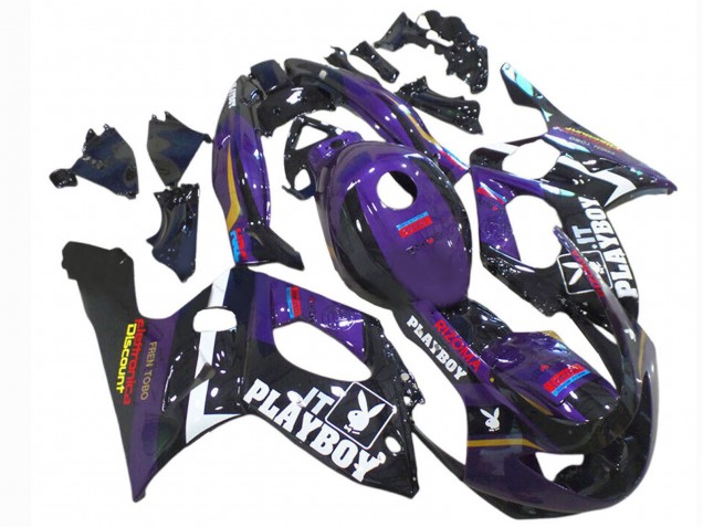 Carenados Moto Yamaha YZF600R Thundercat 1996-2007 - Púrpura Oscuro Negro Blanco Rizoma Playboy