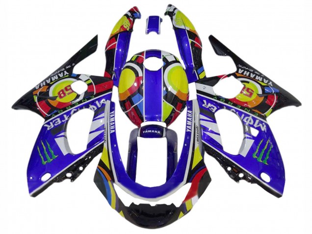 Carenados Moto Yamaha YZF600R Thundercat 1996-2007 - Azul Negro Blanco Amarillo Monstruo 46