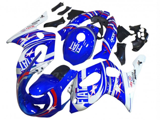 Carenados Moto Yamaha YZF600R Thundercat 1996-2007 - Azul Blanco Plata Rojo Fiat Motul
