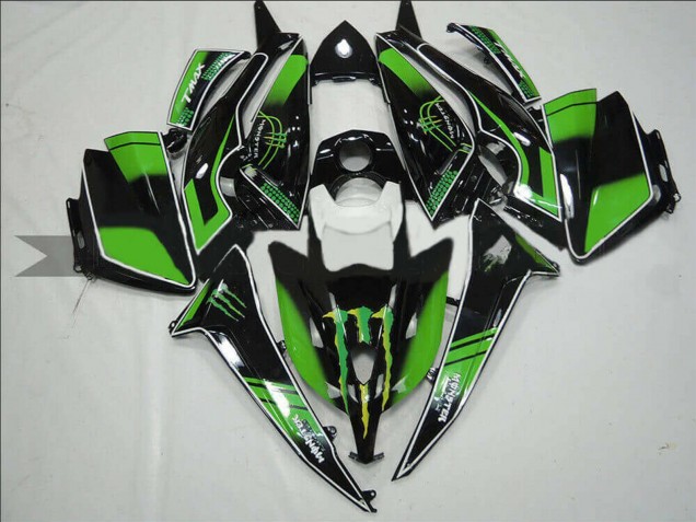 Carenados Moto Yamaha TMAX530 2012-2014 - Negro Brillante Verde Monstruo