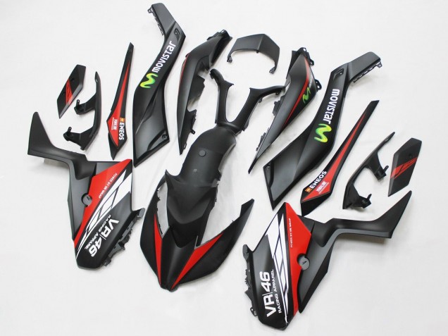 Carenados Moto Yamaha XMAX300 2017-2021 - Negro Mate Rojo MoviStar ENEOS 46