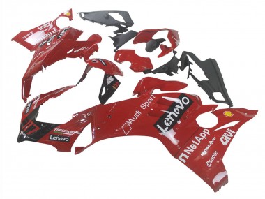 Carenado Moto Ducati Panigale V4 V4S 2020-2021 - Rojo Negro Brillante Lenovo 117
