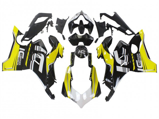 Carenados Moto Ducati Panigale V4 V4S 2020-2021 - Amarillo Blanco Negro Brillante