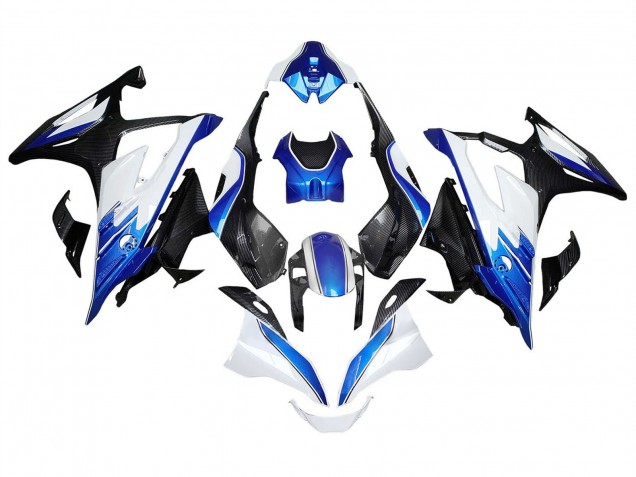 Carenados Moto BMW S1000RR 2023-2024 - Blanco Azul Negro FibraCarbono