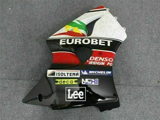 Carenados Moto Kawasaki ZX6R 2000-2002 - Blanco Rojo Amarillo Verde Negro Brillante Estrella EuroBet