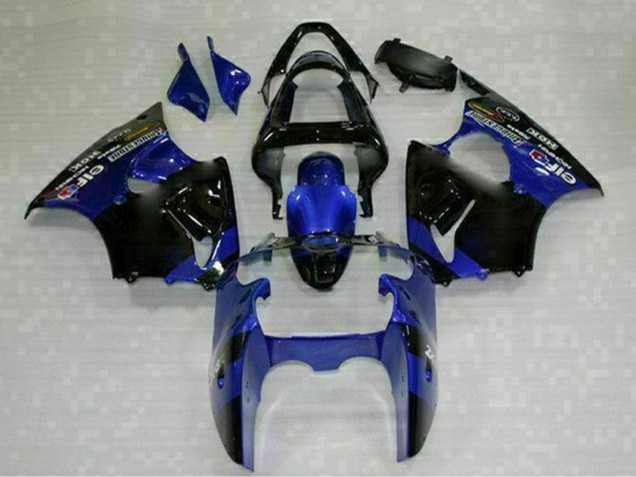 Carenados Moto Kawasaki ZX6R 2000-2002 - Azul Negro Brillante Elf Bridgestone