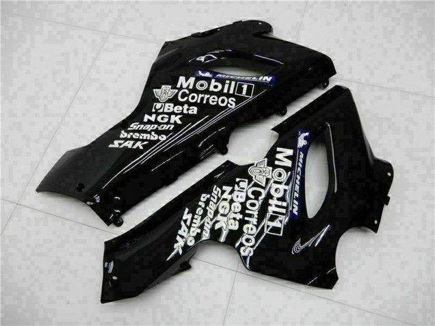 Carenados Moto Kawasaki ZX6R 2005-2006 - Negro Brillante Blanco West