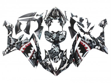 Carenados Moto Yamaha YZF 1000 R1 2007-2008 - Gris Blanco Camouflage Tiburón