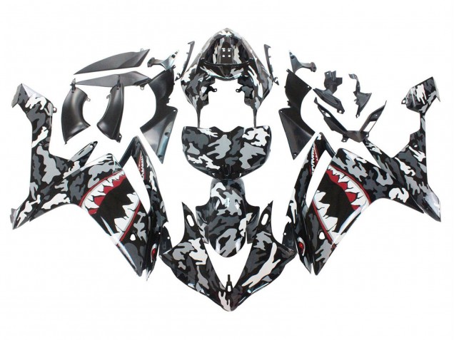 Carenados Moto Yamaha YZF 1000 R1 2007-2008 - Gris Blanco Camouflage Tiburón
