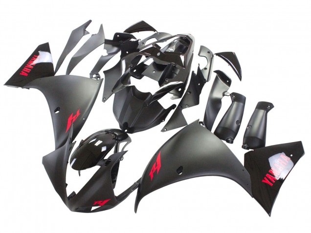 Carenado Moto Yamaha YZF 1000 R1 2009-2011 - Negro Mate Rojo Calcomanía