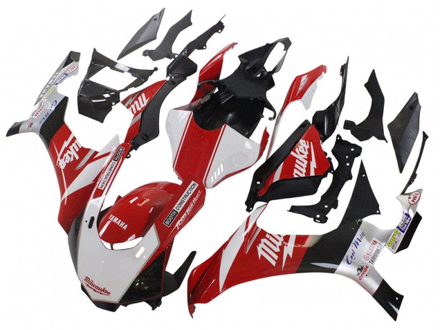 Carenados Moto Yamaha YZF 1000 R1 2020-2025 - Blanco Rojo Negro Milwaukee
