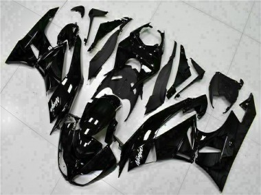 Carenados Moto Kawasaki ZX6R 2009-2012 - Negro Brillante Blanco Ninja